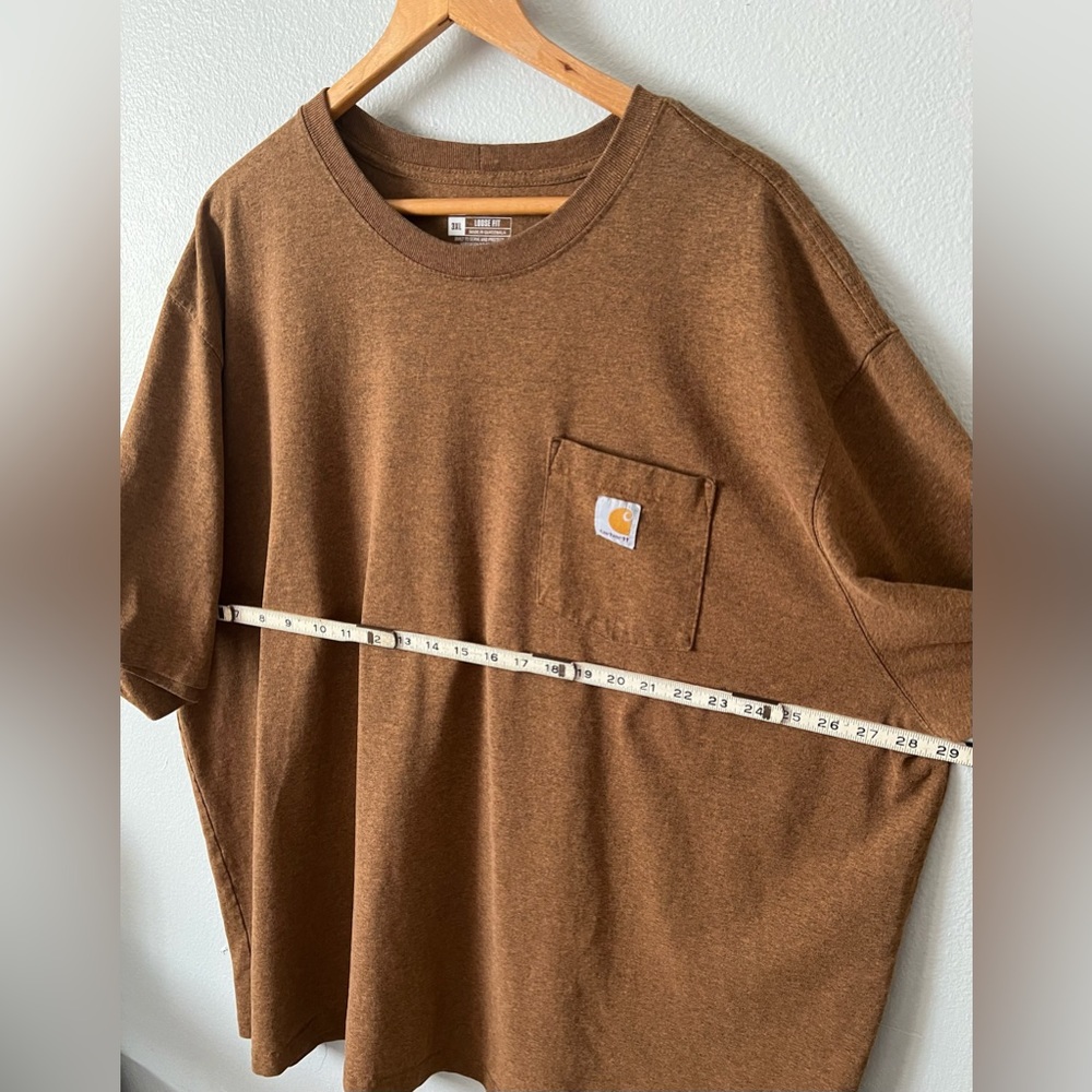 Carhartt Loose Fit Heavyweight Short-Sleeve Pocket T-Shirt 3XL Walnut Brown EUC - Picture 8 of 9
